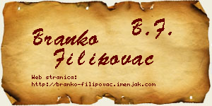 Branko Filipovac vizit kartica